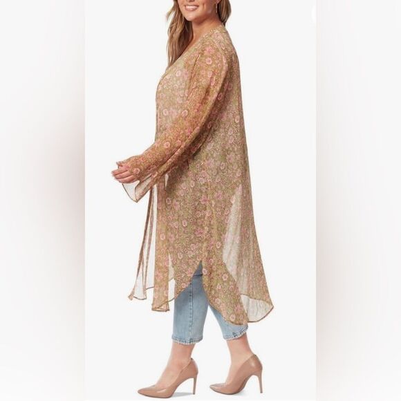 NWT Jessica Simpson Trendy Blaine Floral Printed Kimono Boho Style Size 2X - Picture 3 of 4